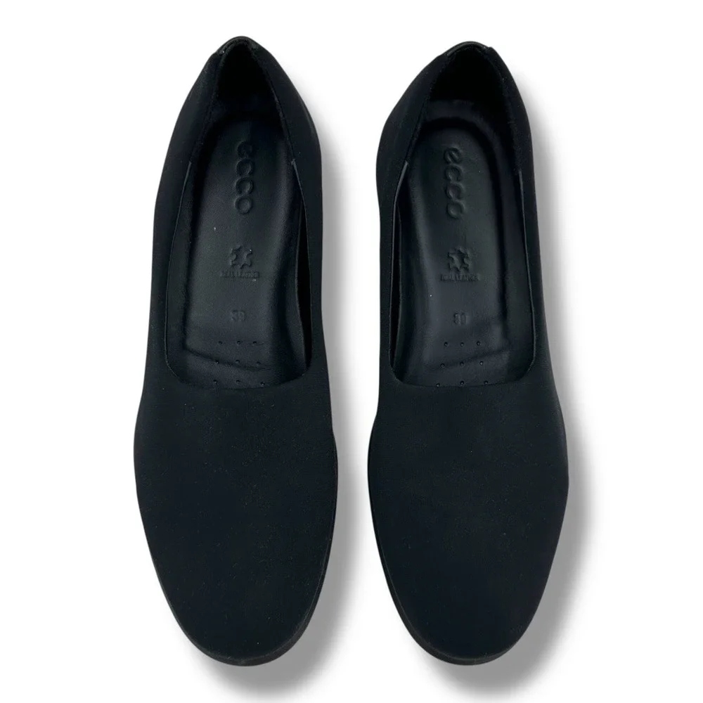 ECCO Women Black Slip On Wedge‎ Comfort Shoes Size 39
